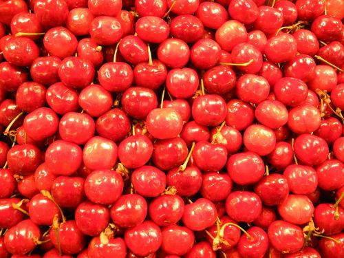 cherries market fruits