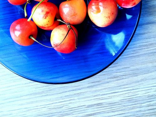 cherries fruits plate