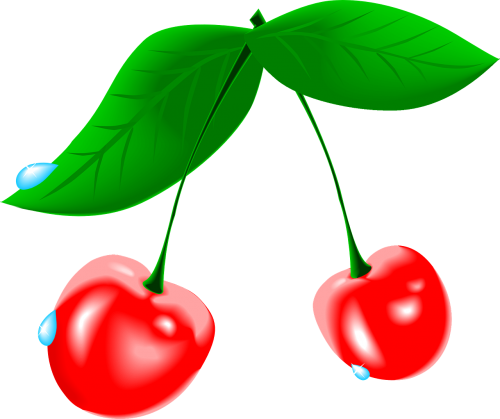 cherry fruit waterdrops