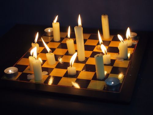chess art candles