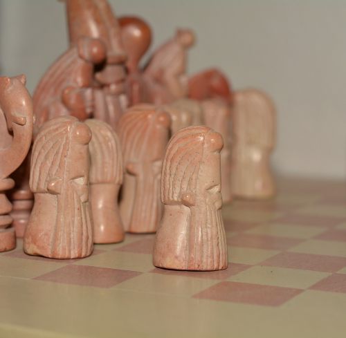 chess pieces stone chess game