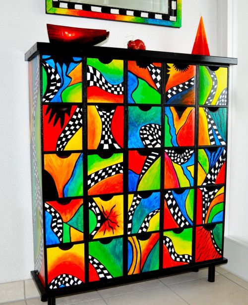 chest of drawers colorful decorative