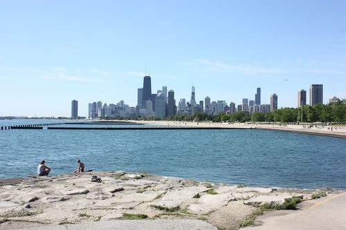 chicago  skyline  sunny