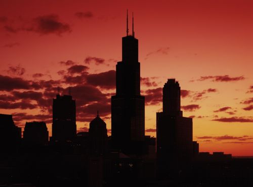 chicago sundown evening