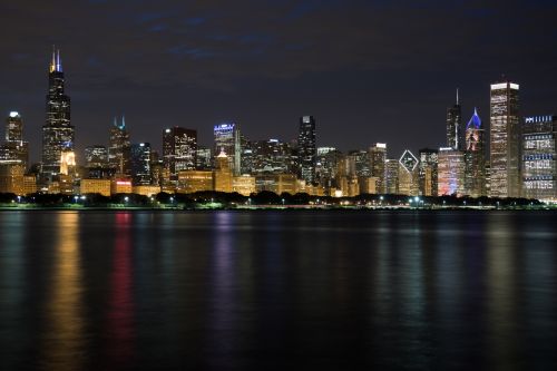 Chicago Skyline At Night