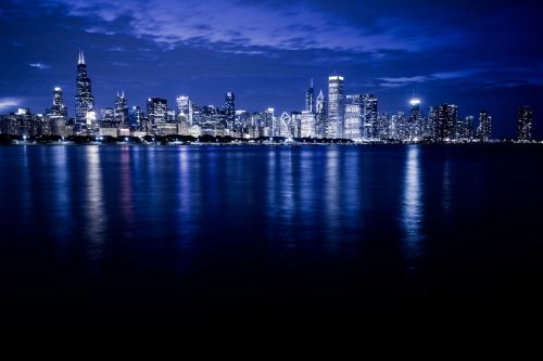 Chicago Skyline At Night