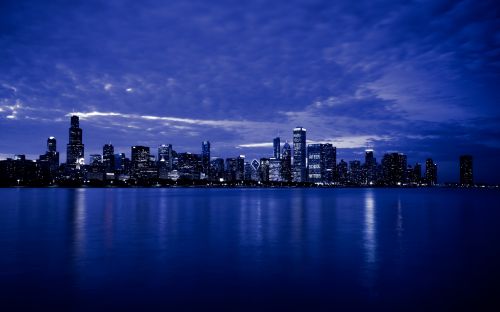 Chicago Skyline At Night