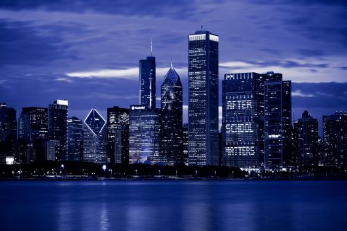 Chicago Skyline At Night