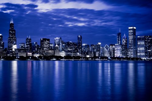 Chicago Skyline At Night