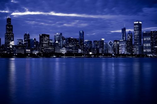 Chicago Skyline At Night