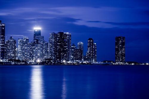 Chicago Skyline At Night