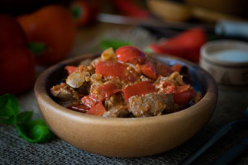 chicken liver liver with vegetables hot dish