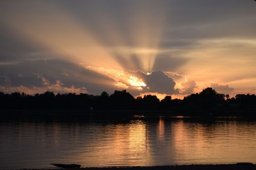 chiemsee sunset lake