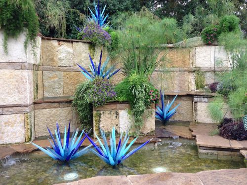 chihuly blue glass waterfall