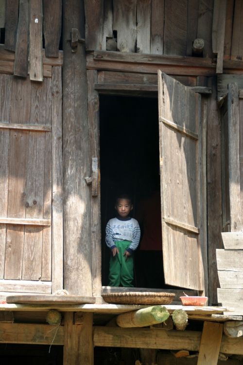 child hut door