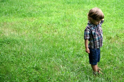 child grass field