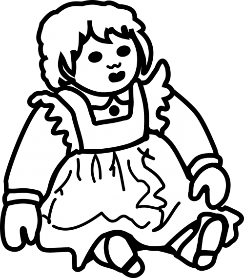 child coloring book doll