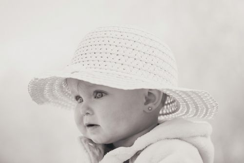 child hat black and white