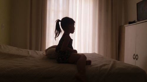 child silhouette girl