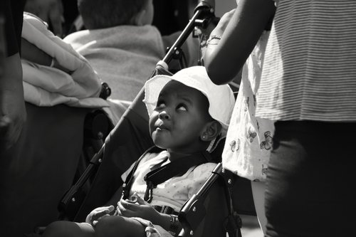 child  girl  black - and-white