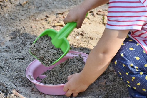 child  small child  sand