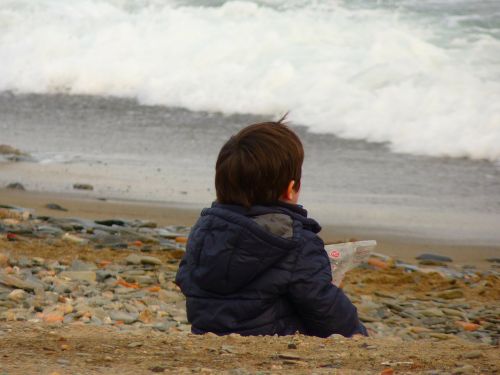 child sea beach