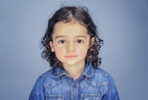child portrait curly hair