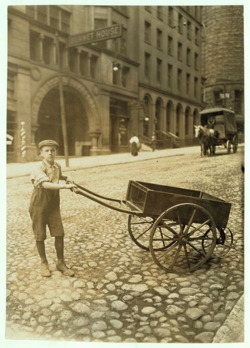 child labor boy carriage