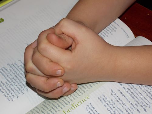 child praying hands bible pray