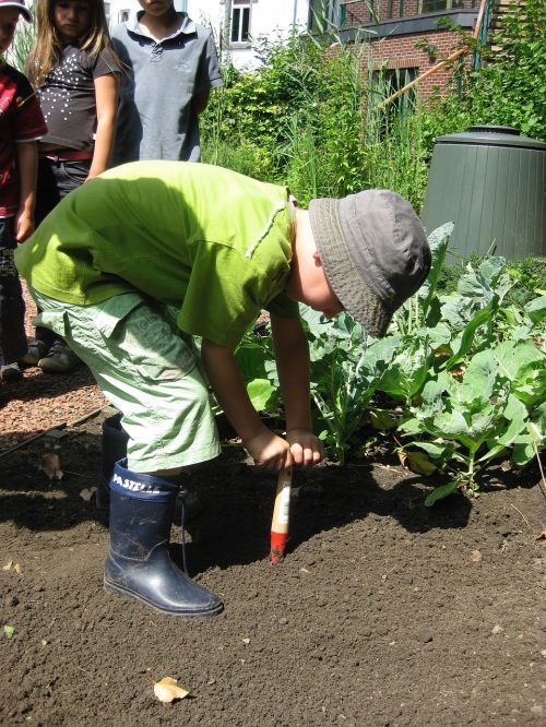 children nature gardening