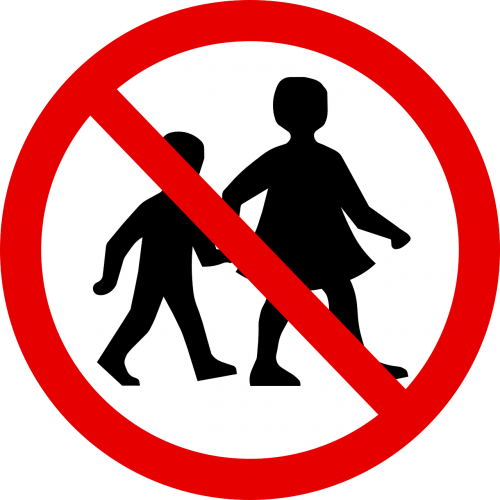 children walking forbidden