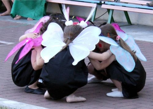 children feast butterflies