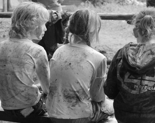 children school trip mud