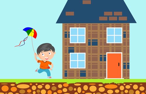 children  kite  home