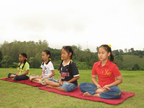 children buddhists tailor seat