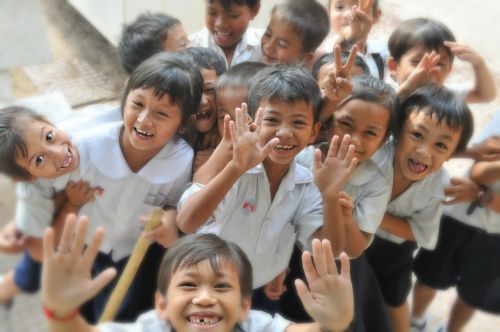 children school laughing