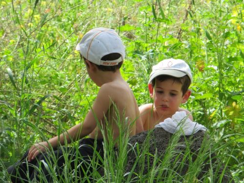 children nature grass