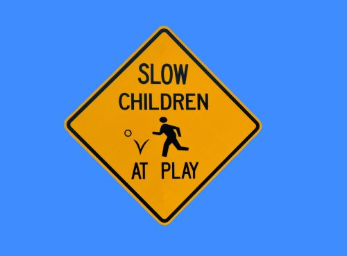 children at play sign signage