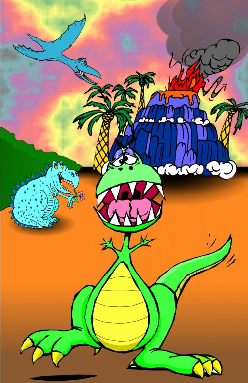 Children Fun Illustration Dinosaurs