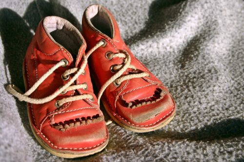 children's shoe child's shoe red
