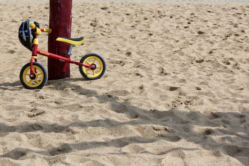 child's bike bike sand