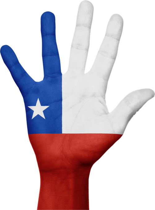 chile flag hand