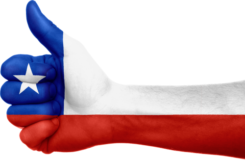 chile flag hand