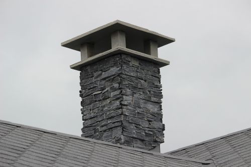 chimney stone the roof of the
