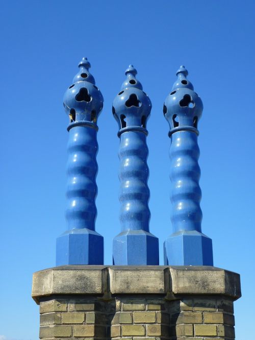 chimney zsolnay blue sky