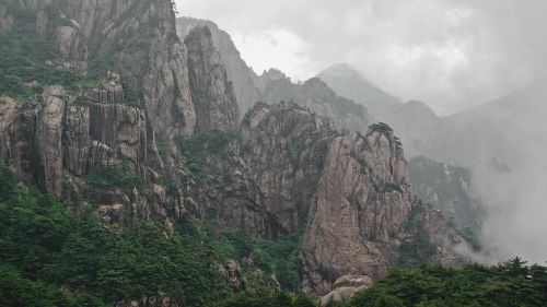 china mountains cliff