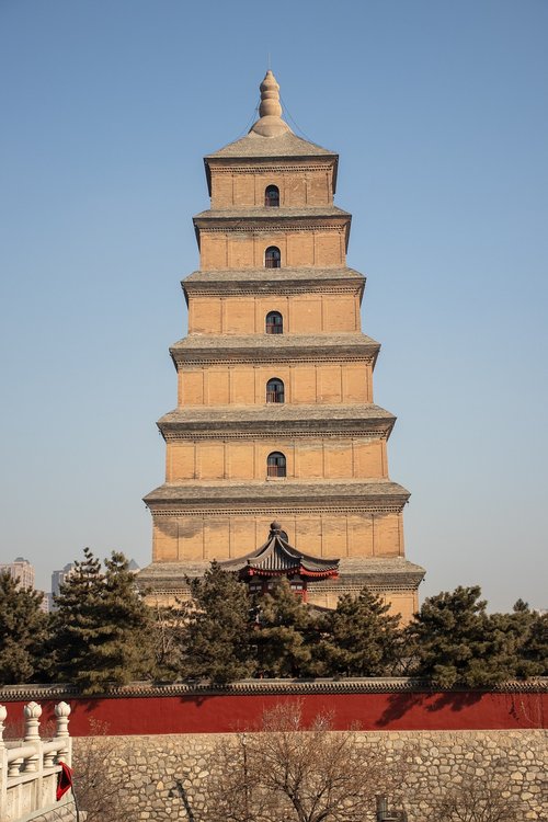china  xi'an  wild goose pagoda