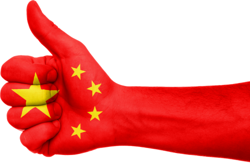 china flag hand