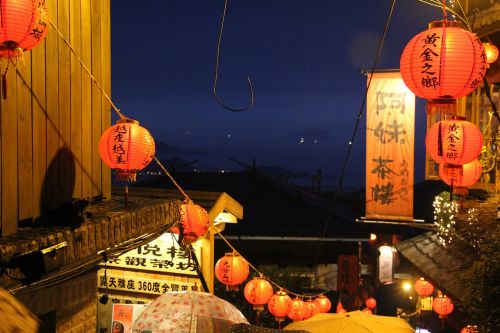 china lights street night view