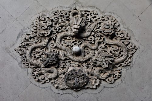 chinese ancient architecture pattern dragon